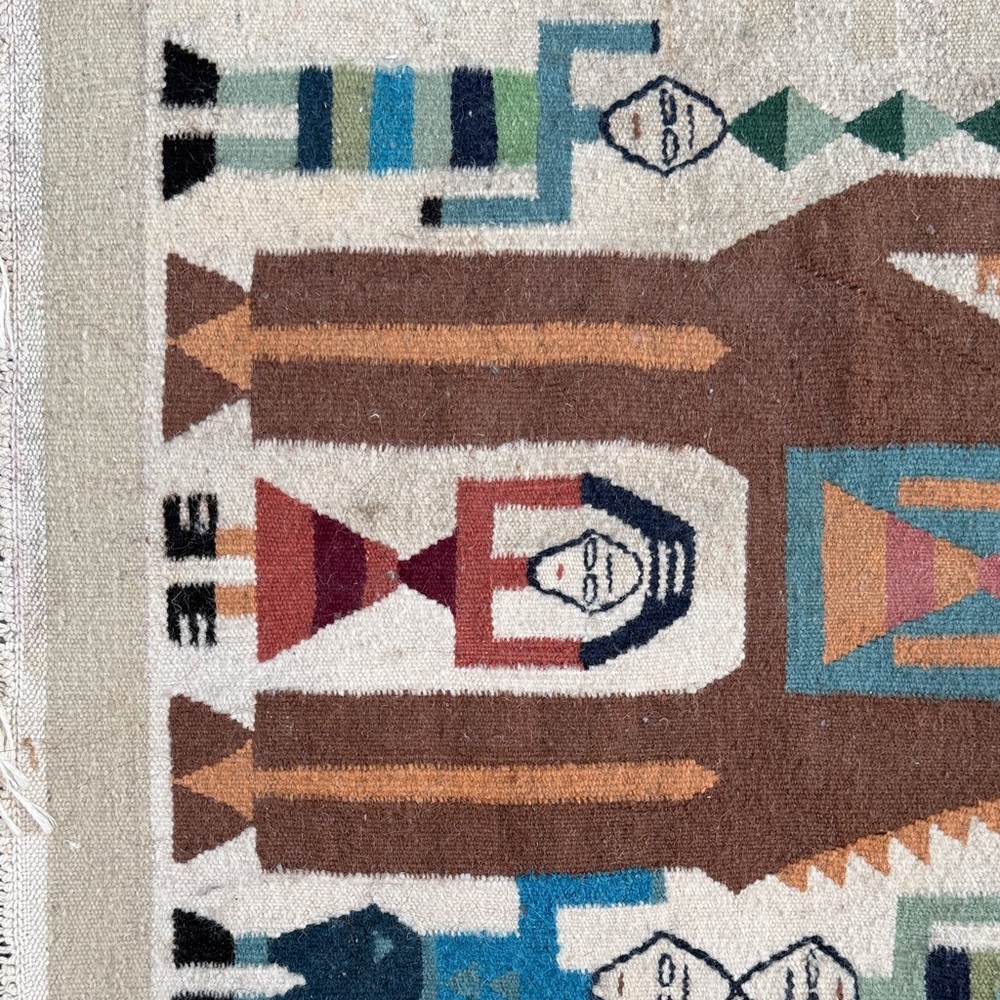 Tunisian Colorful Geometric Pattern Rug - Picture 2 of 10